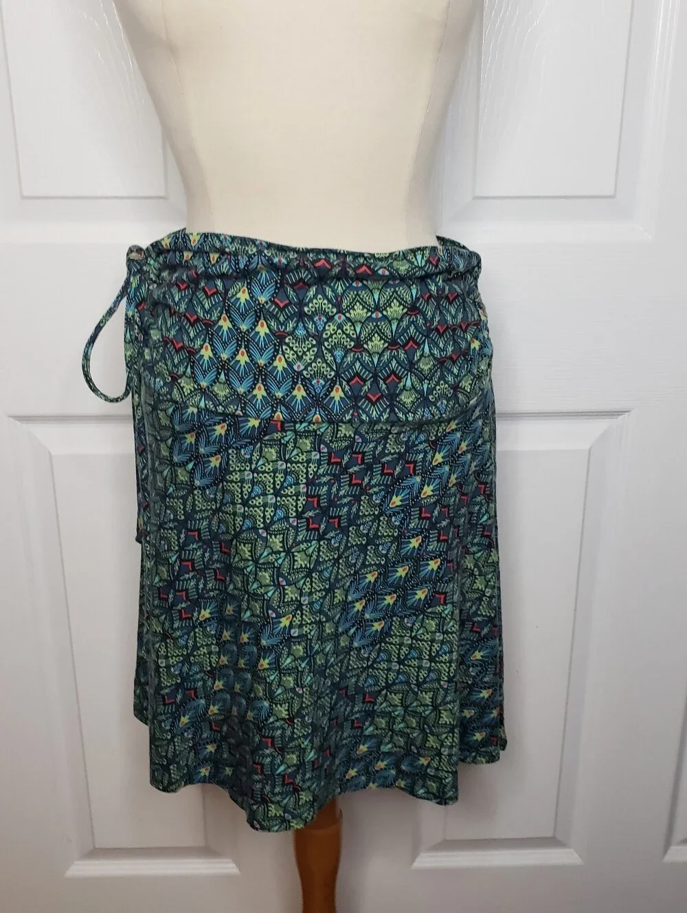 Patagonia Convertable Lithia Skirt in Teal & Navy Peacock Organic Cotton Boho S